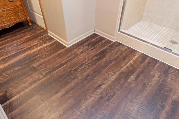 New flooring in Master bathroom.