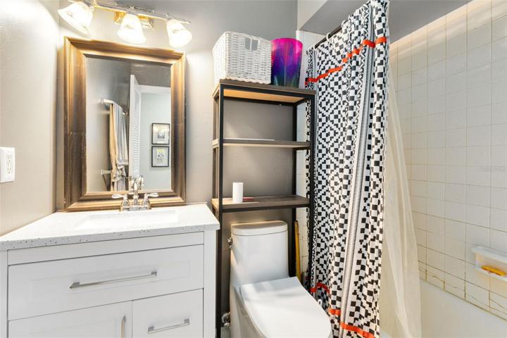 The full hall bath includes a tub/shower combo.