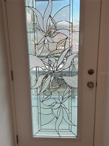 Stunning leaded glass front door