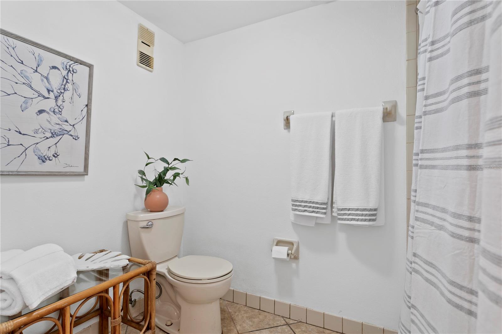 separate toilet/shower area
