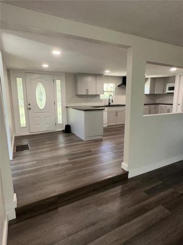 living to front entry