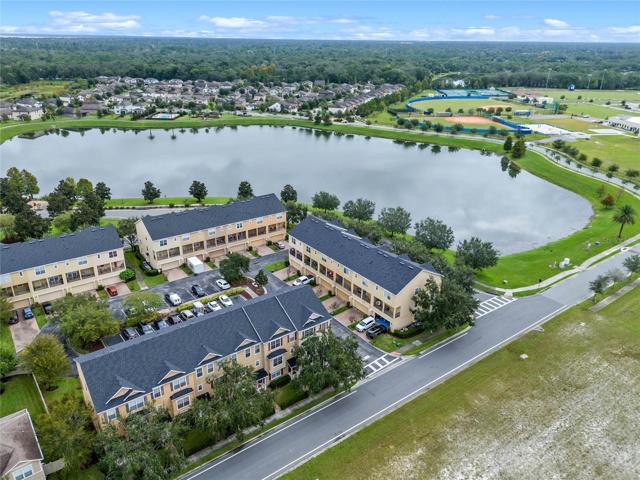Front aerial view & pond