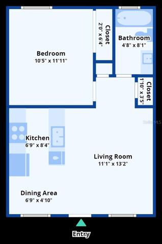 One Bedroom Floor Plan