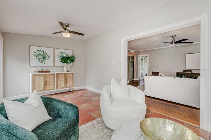 Den/Bonus room with french doors to back yard