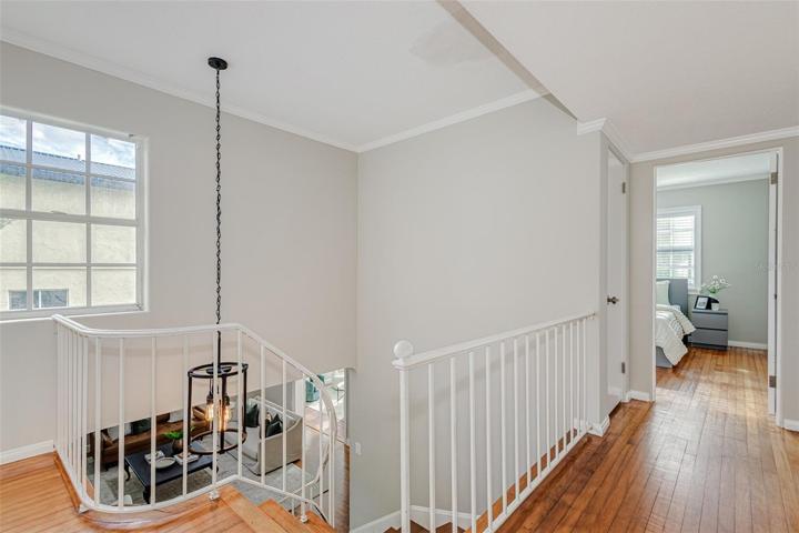 upstairs landing with original hardwoods