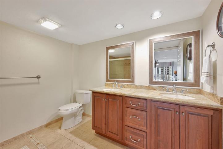 Guest bathroom with double vanity