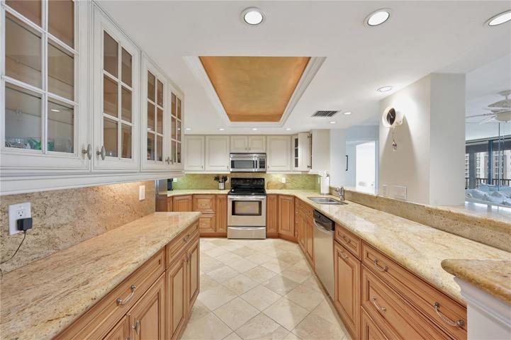 Recessed lighting in the kitchen