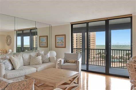 Living room with water views