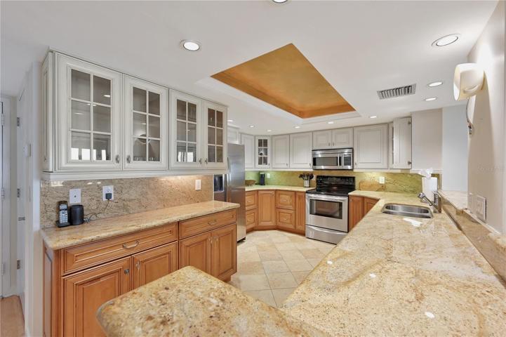 Kitchen with granite countertops