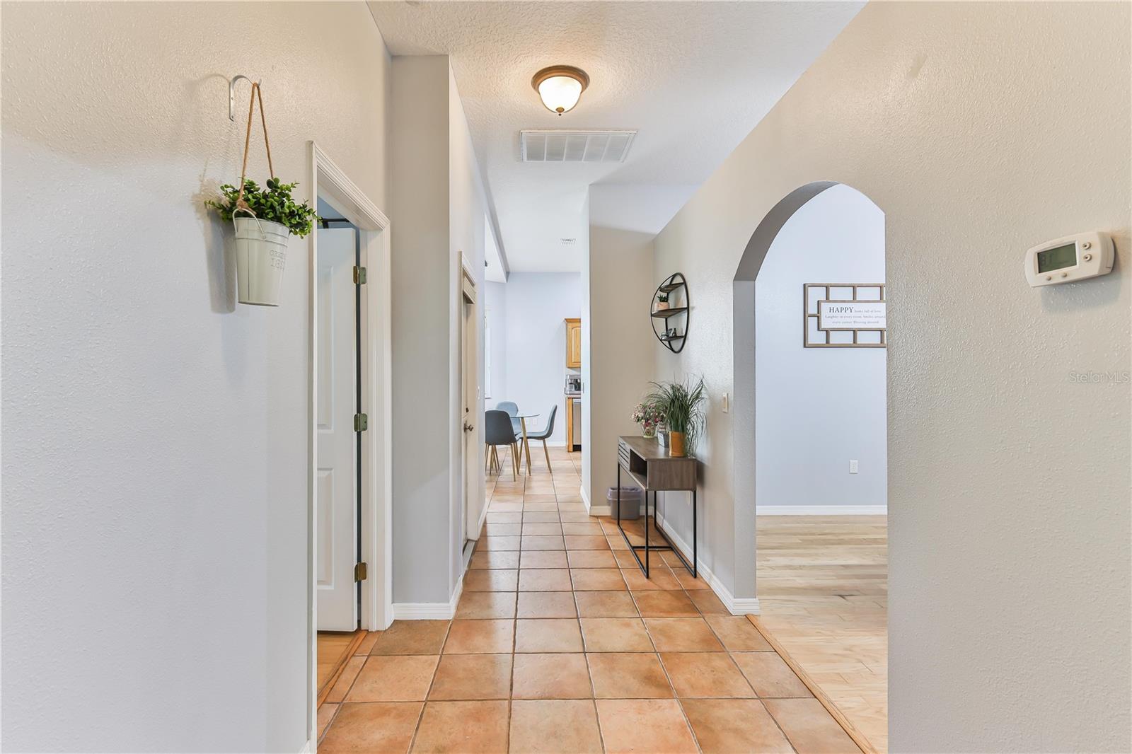Hallway between kitchen and master