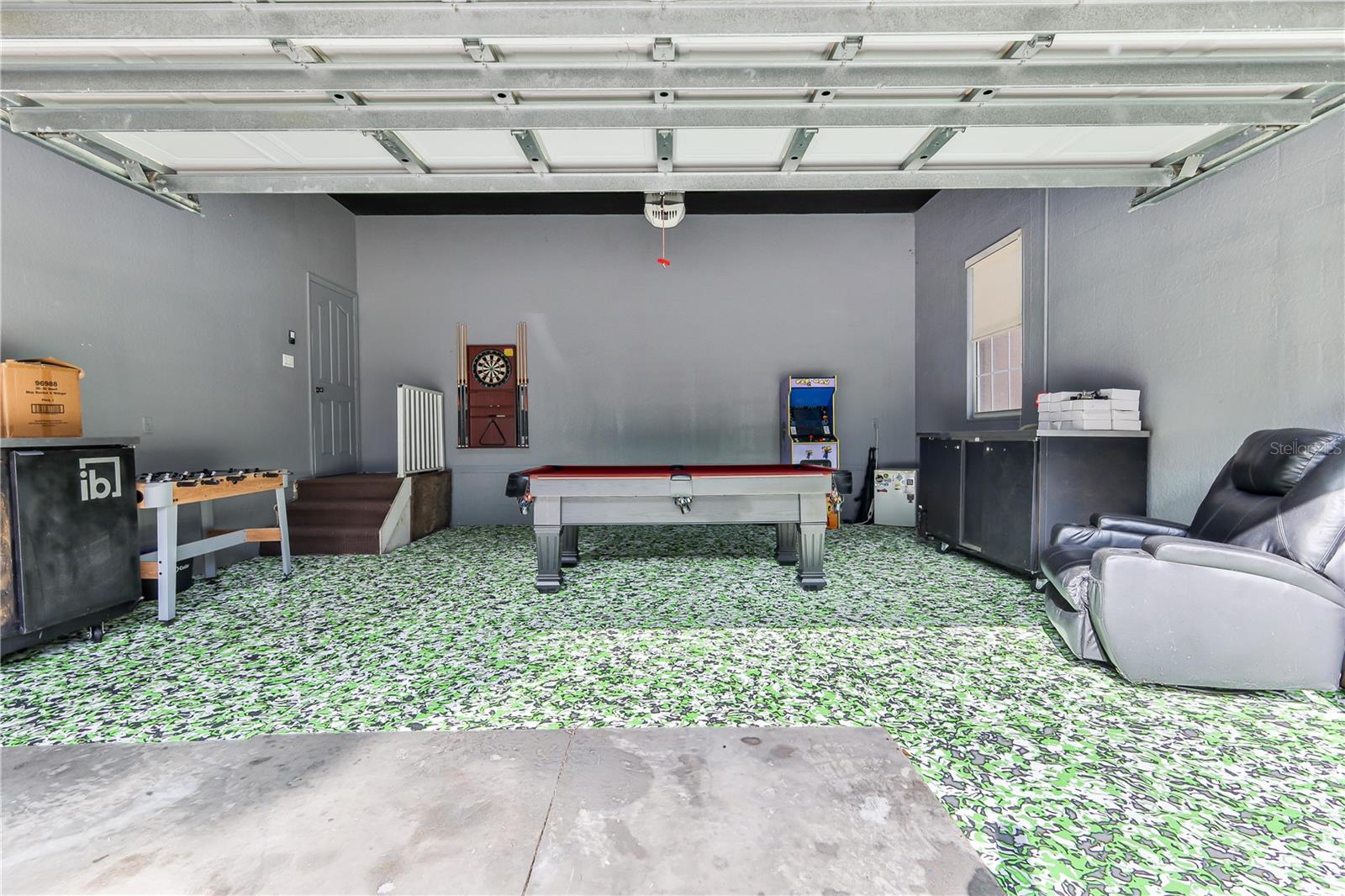 Garage also used as a game room