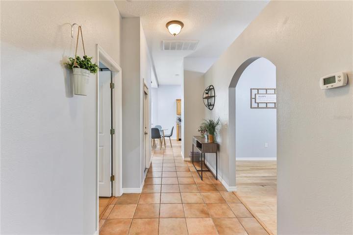 Hallway between kitchen and master