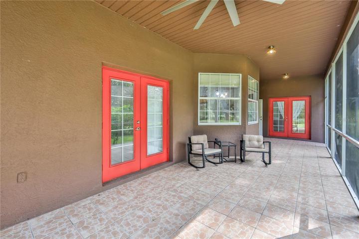 Lanai with large fans &amp; lighting