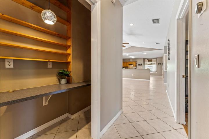 Built in office space in the hallway