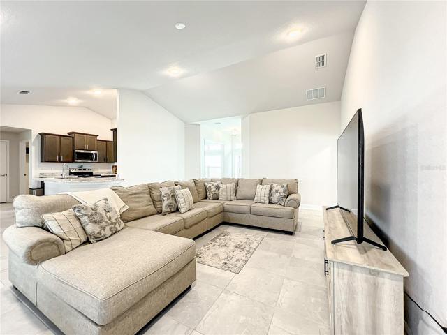 Family Room with View of Kitchen