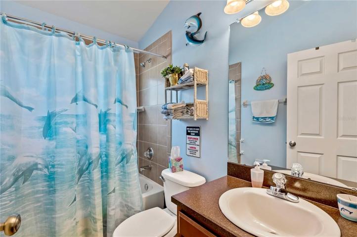 Bathroom three has tub/shower combo.