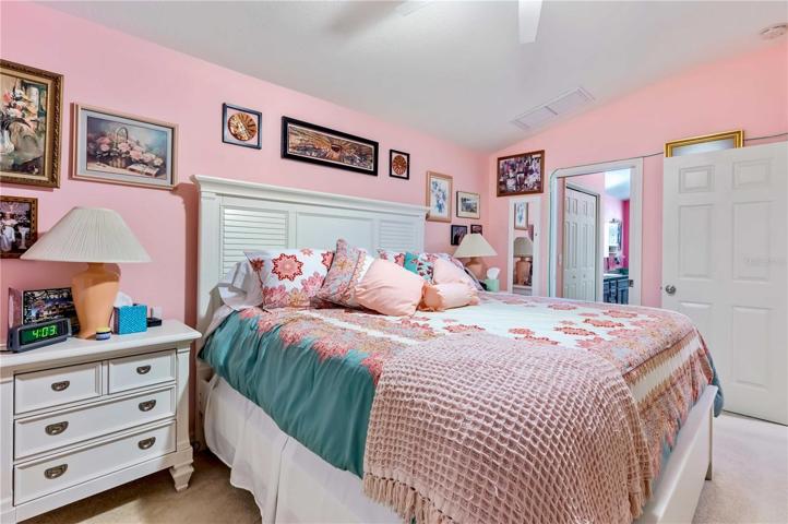 Master bedroom has double built-in closet, ceiling fan and so much more.
