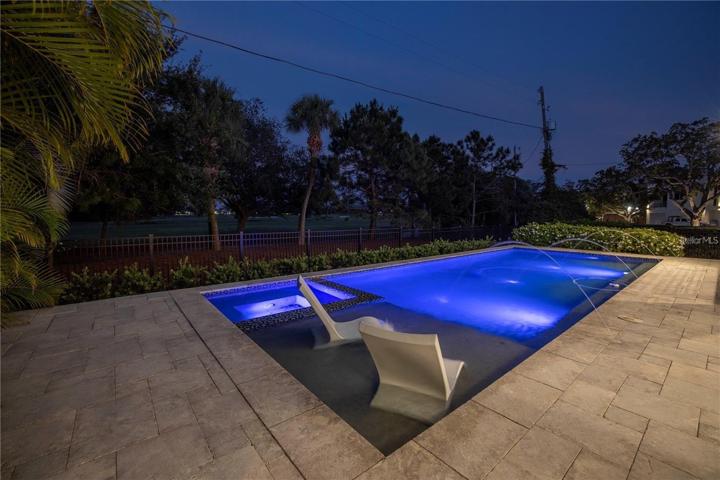 HEATED SALT WATER POOL AND SPA WITH WATER FEATURES