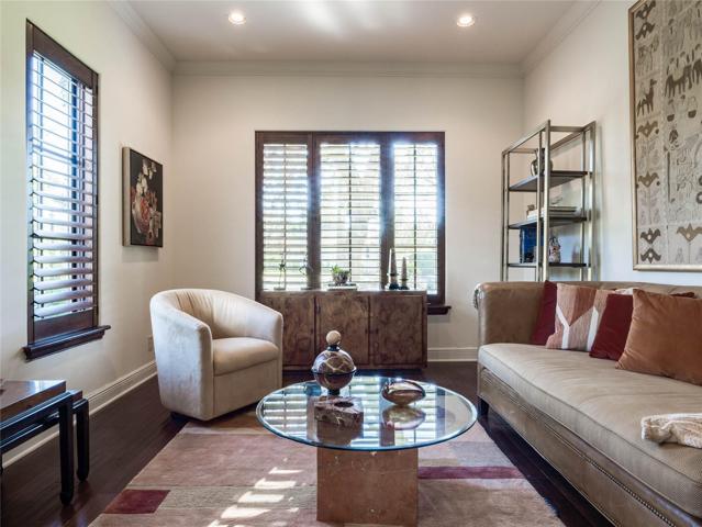 The front room directly off the foyer has French Doors for privacy and a perfect place to read a book or to quietly home office away from the hustle and bustle. Truly a special space.