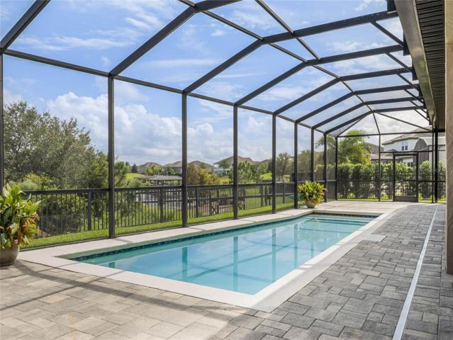 Screened in ground pool