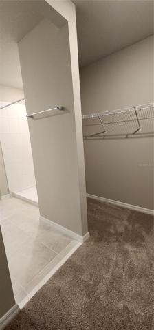 Walk in closet in master bathroom