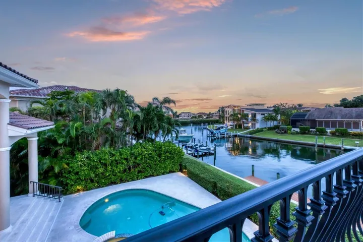 Sun deck offers expansive views of waterway and bay