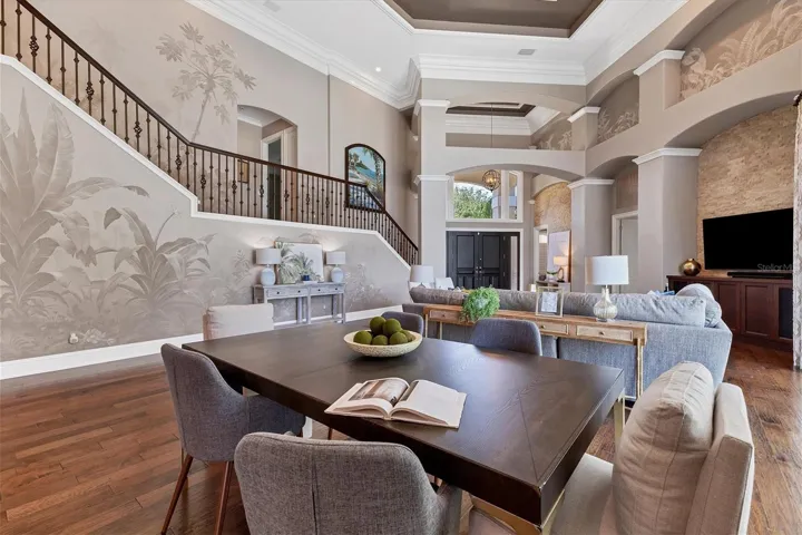 Formal Dining with ample space for 12 at dinner table