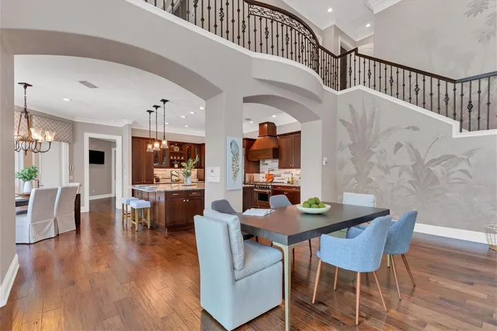 Dining area has easy access to Chef Kitchen for entertaining