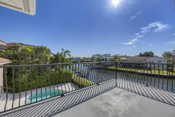 Expansive sunning deck on third level with views of Sarasota Bay