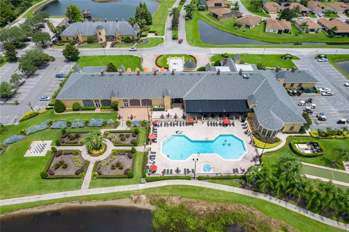 Lake Ashton clubhouse with outdoor pool