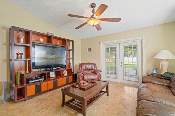 Family room view from kitchen
