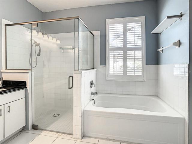 Separate Shower and Tub. The Shower is Wheelchair Accessible