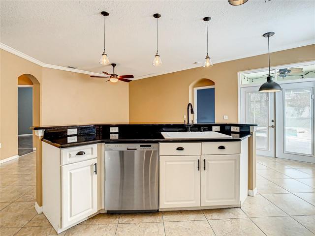 Kitchen Island Looking Into the Family Room