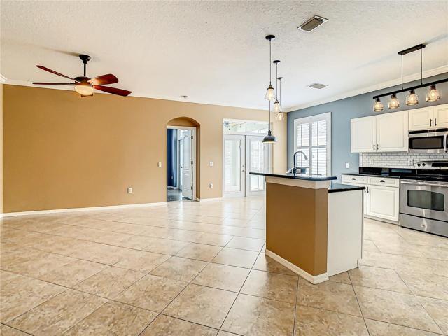 Family Room to the Left, Kitchen to the Right
