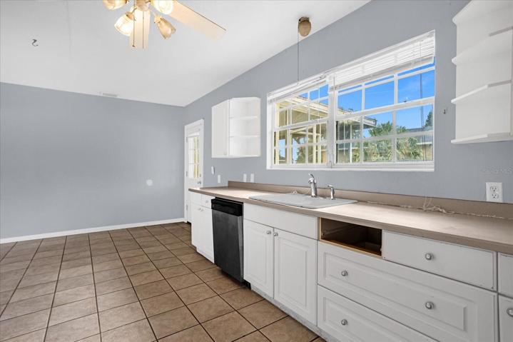 Kitchen with Eating area and door to patio