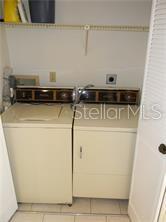 Laundry closet in kitchen