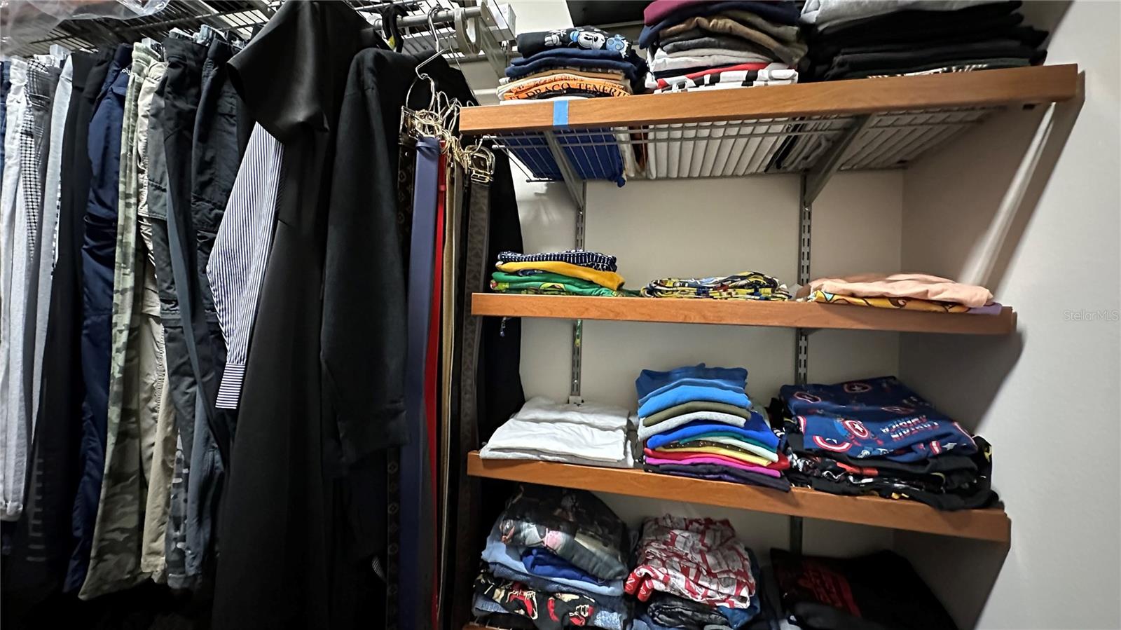 Shelves to the right of walk-in closet
