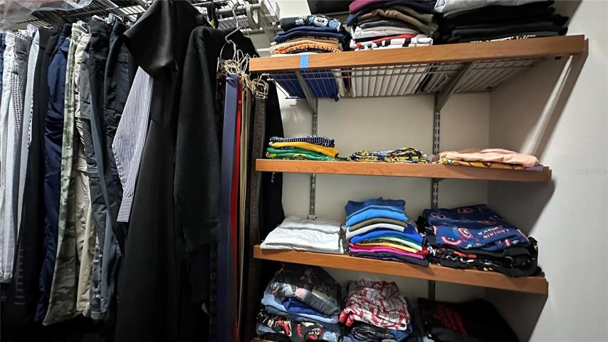 Shelves to the right of walk-in closet