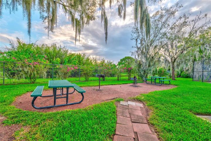 picnic and grill area across from your assigned parking space