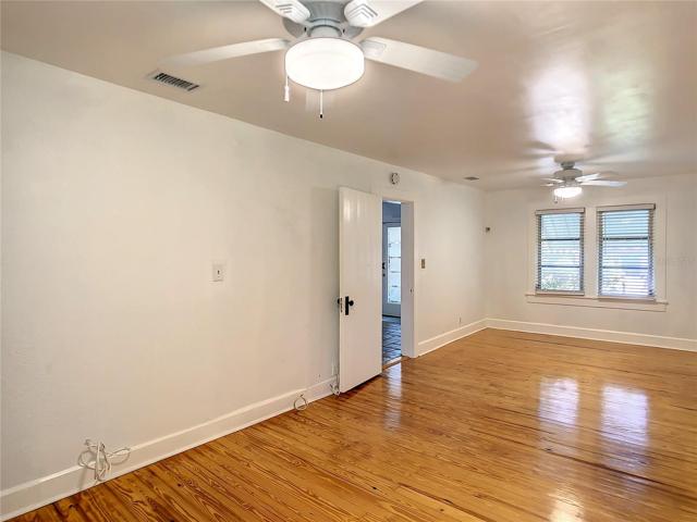 Primary bedroom, looking south. This is a large room.