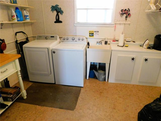 Inside laundry area.