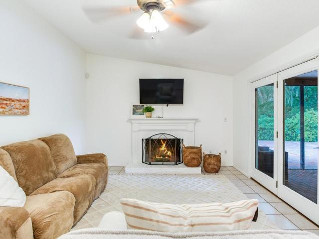 Wood burning fire place in family room