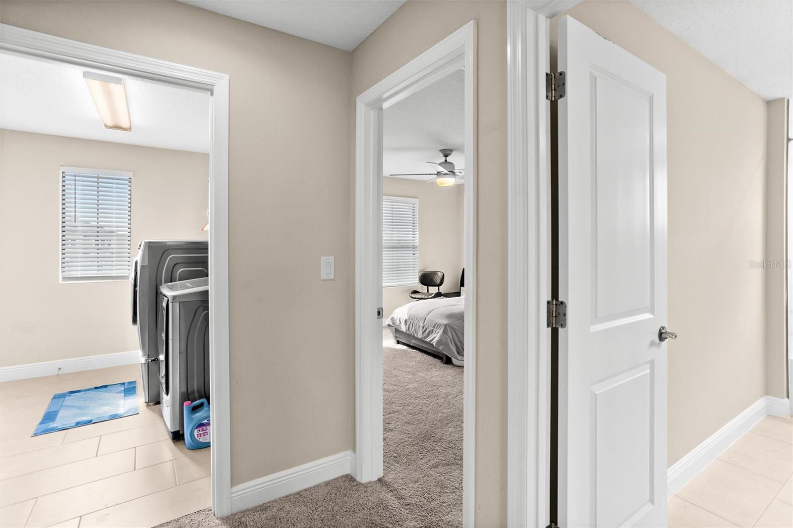 Laundry Room &amp; Bedroom off hallway