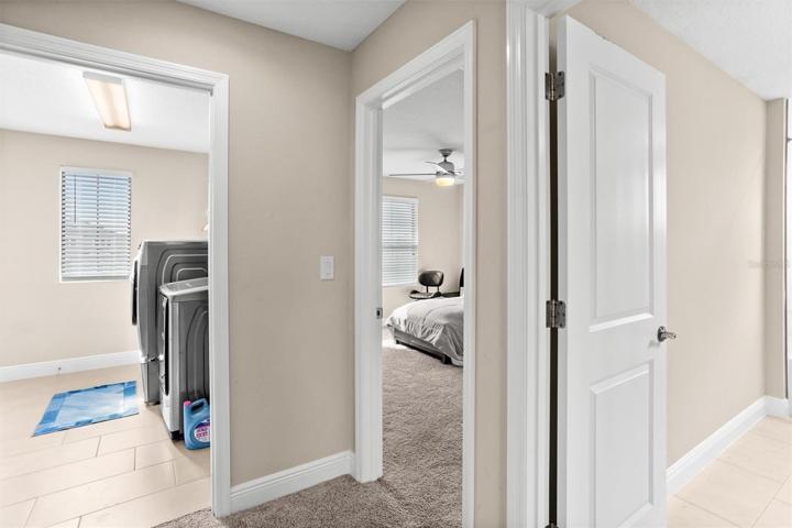 Laundry Room &amp; Bedroom off hallway