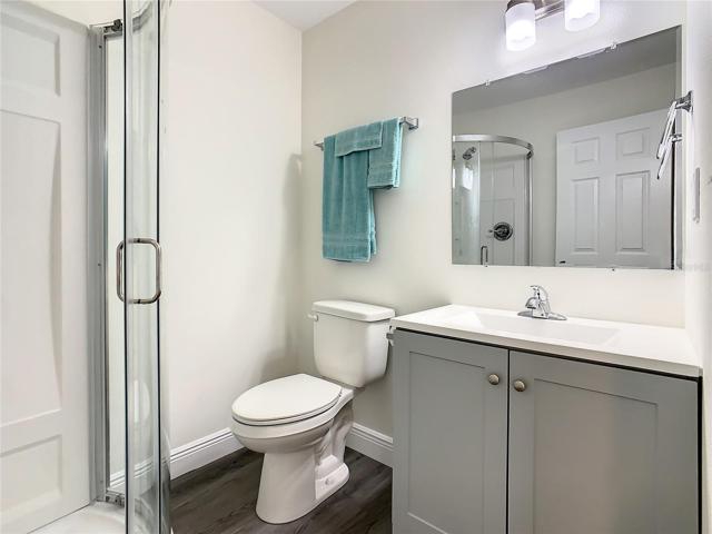 Master bath has a walk-in shower.