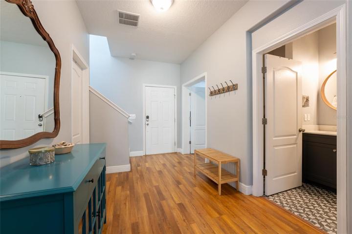 Hallway showing laundry.