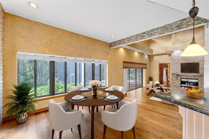 Virtually staged "bonus" space in the kitchen