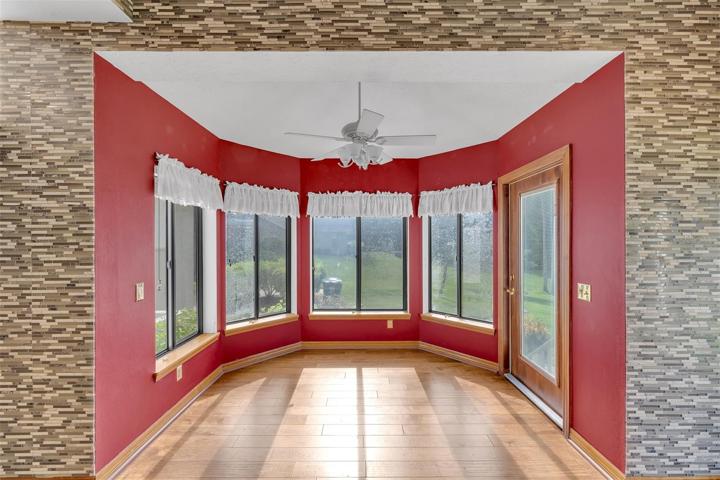 Bright Breakfast nook with great views of the private yard