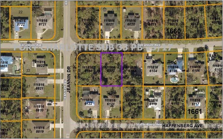 Aerial view of lot location