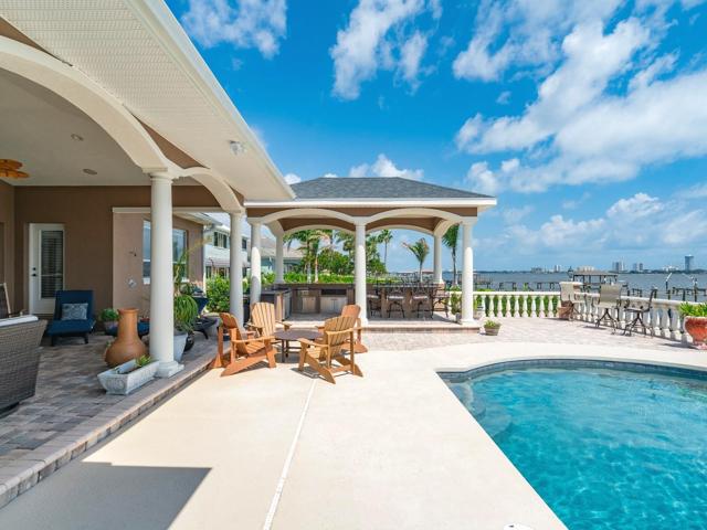 Covered lanai and pavilion